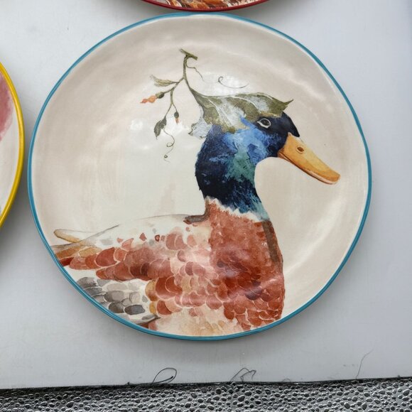 Pier 1 Imports spring farm animal salad plates 8.5" Easter luncheon plates sandw - Picture 7 of 12